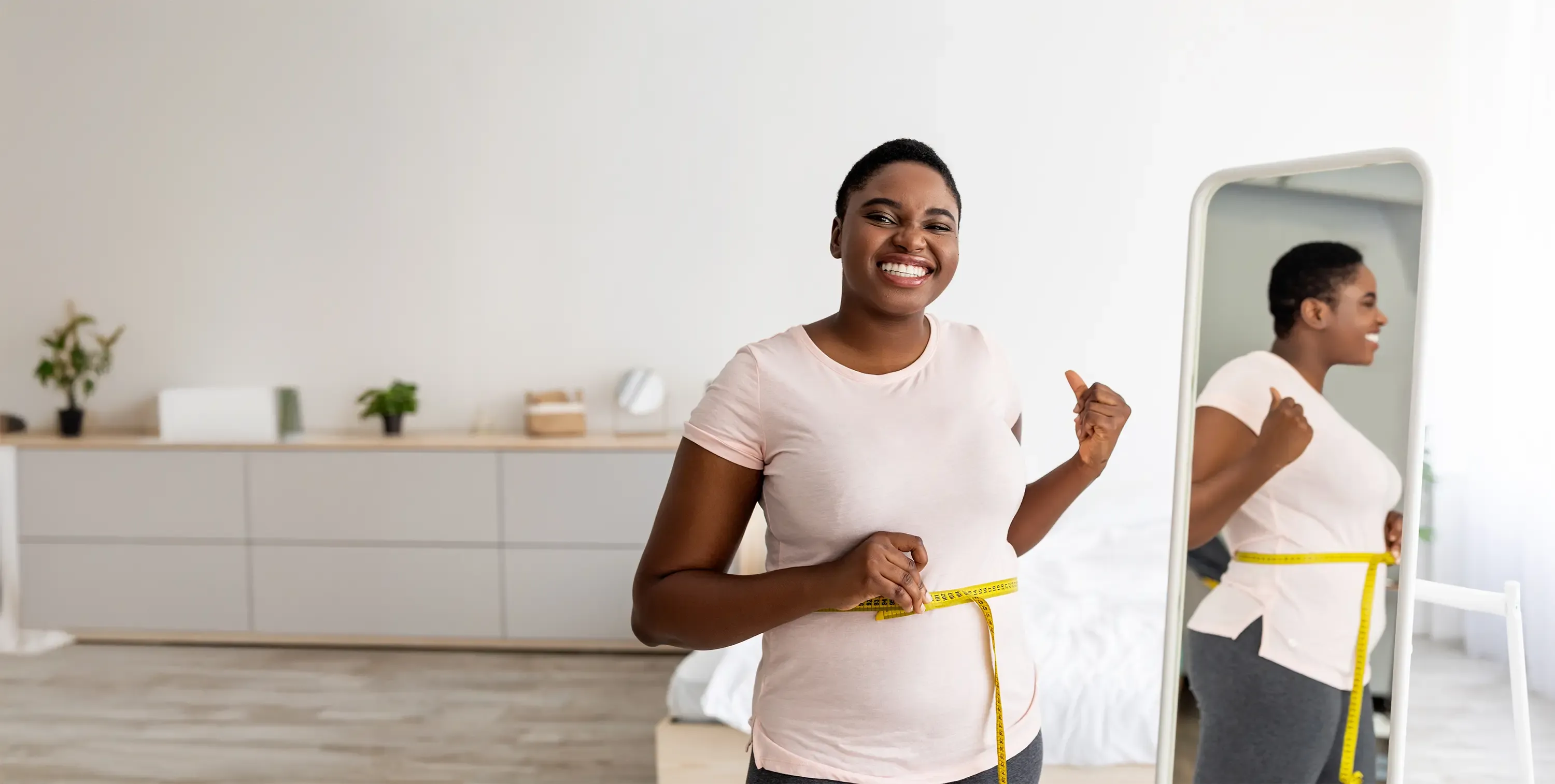A person learning about weight management research